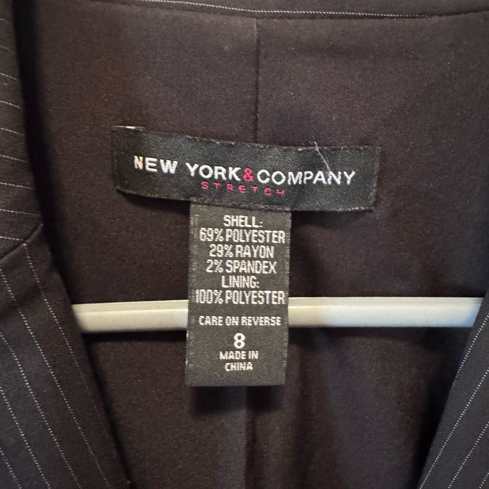 New York & Company 3 piece Black Pinstripe Suit - Picture 3 of 6
